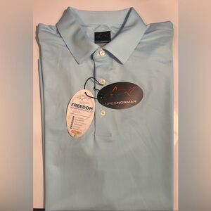 Greg Norman NWT Collection Men’s Play Dry Light Blue Performance Golf Polo Large